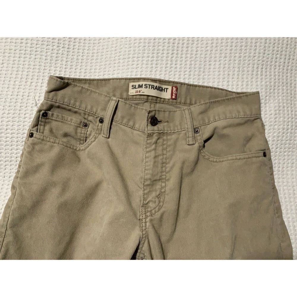 Levis 514 Jeans Mens 30x30 Tan Khaki Slim Straight Corduroy‎ Pants